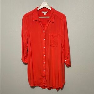 Women's Red Button Down Shirt
